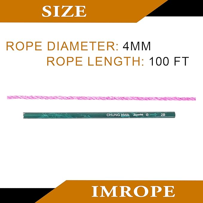 4mm x 100 Feet Pink Jute Rope, Twine for Gardening Tomato Climbing Plant Tie Floristry Crafts Gift Wrapping Packing Decor