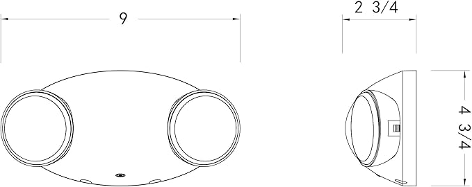 LIT-PaTH LED Emergency Lighting Fixtures with 2 LED Bug Eye Heads and Back Up Batteries- US Standard Exit Light, UL 924 and CEC Qualified, 120/277 Voltage, White, 1-Pack