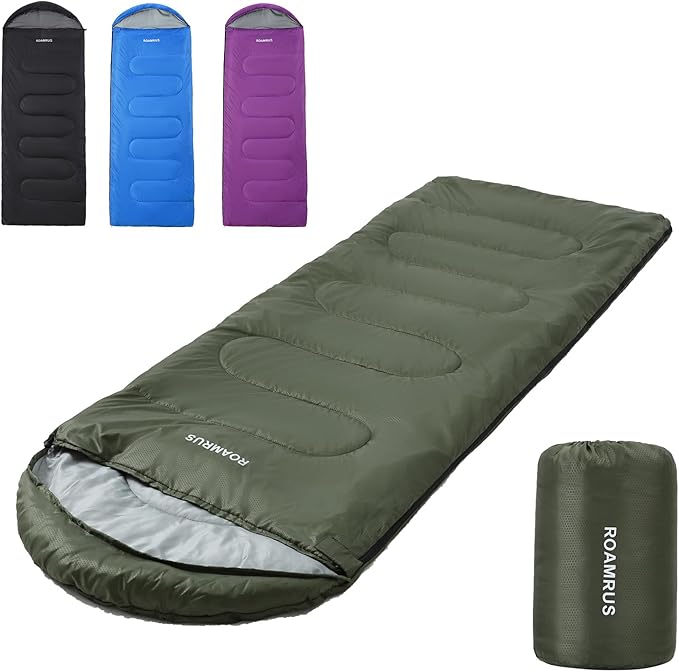 3 Seasons Sleeping Bags for Adults, Portable, Waterproof, Lightweight,with Storage Sack for Outdoor & Indoor, Hiking, Camping, Warm & Cold Weather Sleeping Bag for kids 10-12, Girls, Boys Mens