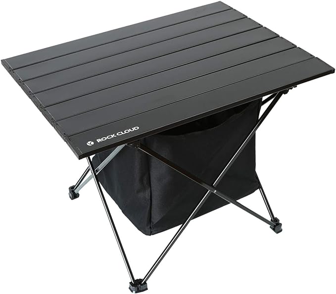 ROCK CLOUD Portable Camping Table Ultralight Aluminum Camp Table with Storage Bag Folding Beach Table for Camping Hiking Backpacking Outdoor Picnic, Size M