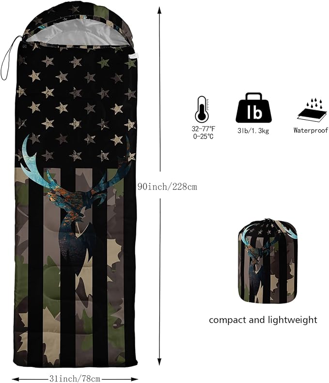 CVHOUSE Camping Sleeping Bags,3 Season Warm & Cool Weather,Lightweight,Waterproof Sleeping Bags for Adults & Kids,Traveling,and Outdoors,Camping Gear Equipment