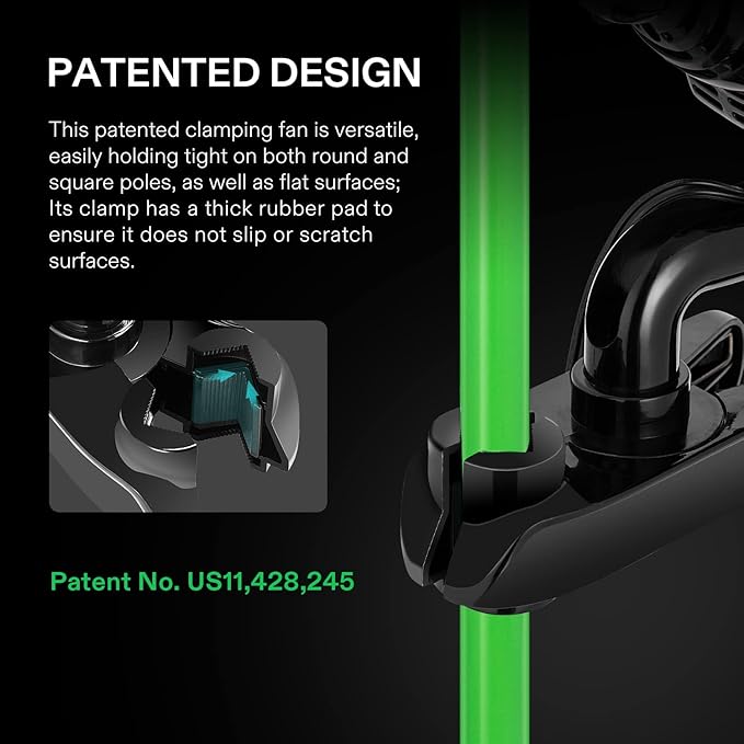 VIVOSUN AeroWave A6 Grow Tent Clip Fan, Patented Portable Auto Oscillating Fan 6" with 2-Speed, Strong Airflow but Low Noise, and Fully-Adjustable Tilt for Hydroponic Ventilation, Black, 2-Pack