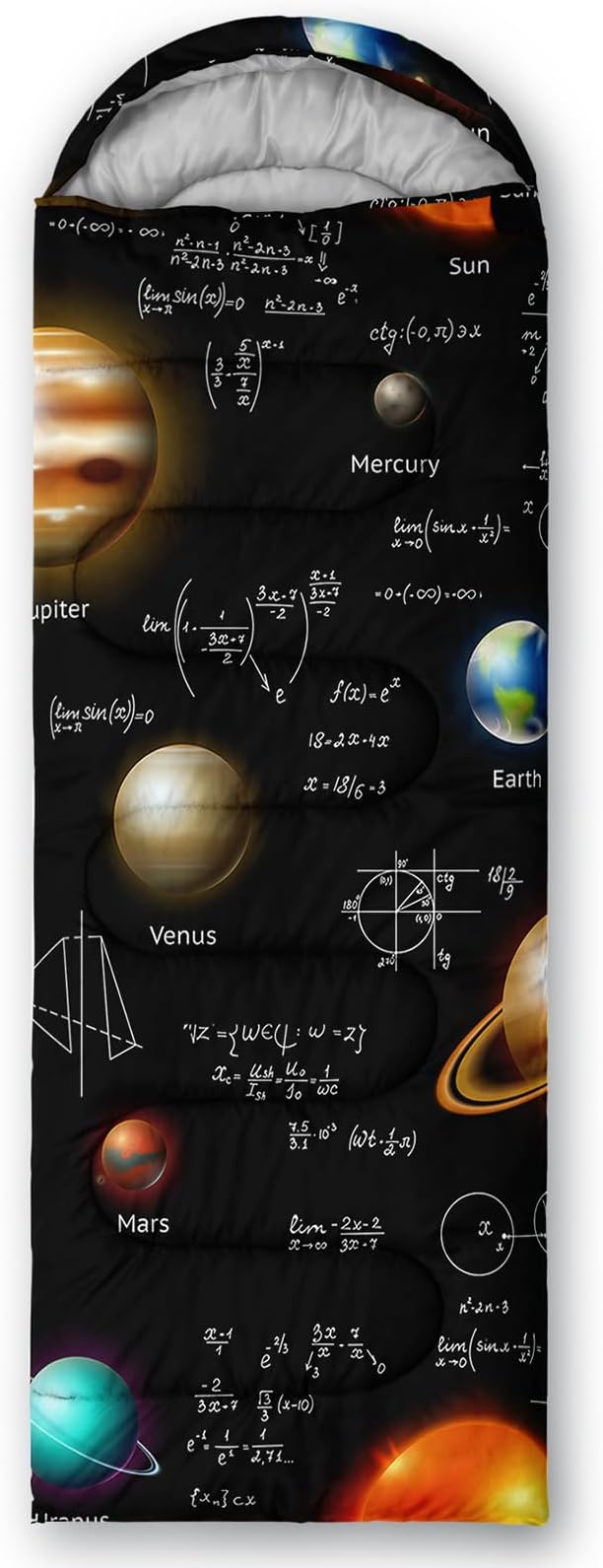 AILONEN Outer Space Astronaut Camping Sleeping Bags,Lightweight & Waterproof,3 Season Warm & Cool Weather,Cartoon Sleeping Bags for Kids,Boys Girls Travelling,Outdoors