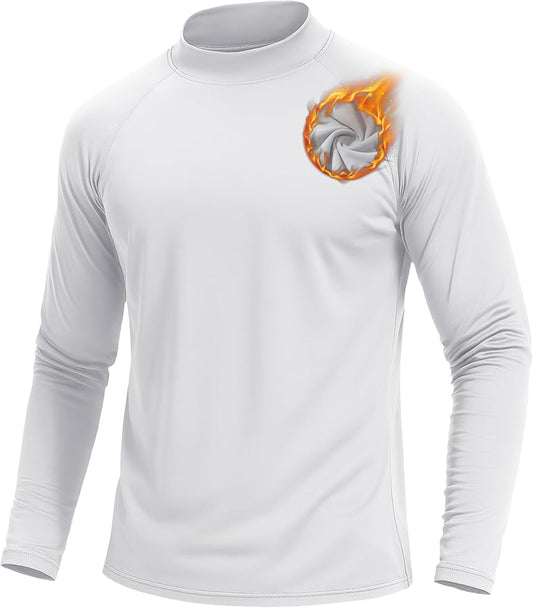 TACVASEN Mens Thermal Fleece Shirt Mock Turtle Neck Base Layer Long Sleeve Athletic Warm Undershirt Winter Running Tops