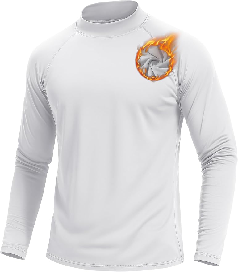 TACVASEN Mens Thermal Fleece Shirt Mock Turtle Neck Base Layer Long Sleeve Athletic Warm Undershirt Winter Running Tops