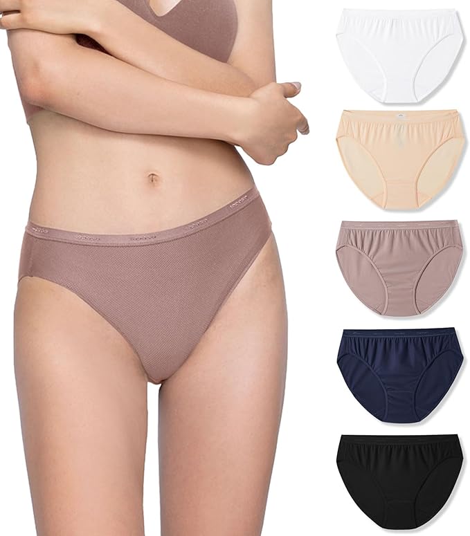 LAPASA Women's Quick Dry Travel Underwear Mesh Hiking Bikinis Activewear Stay Fresh Panties 5 Pack Terraversal L84