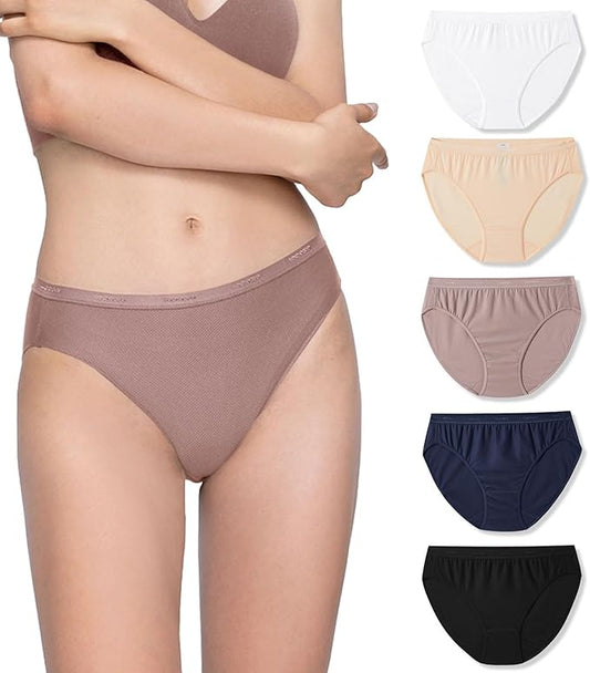 LAPASA Women's Quick Dry Travel Underwear Mesh Hiking Bikinis Activewear Stay Fresh Panties 5 Pack Terraversal L84