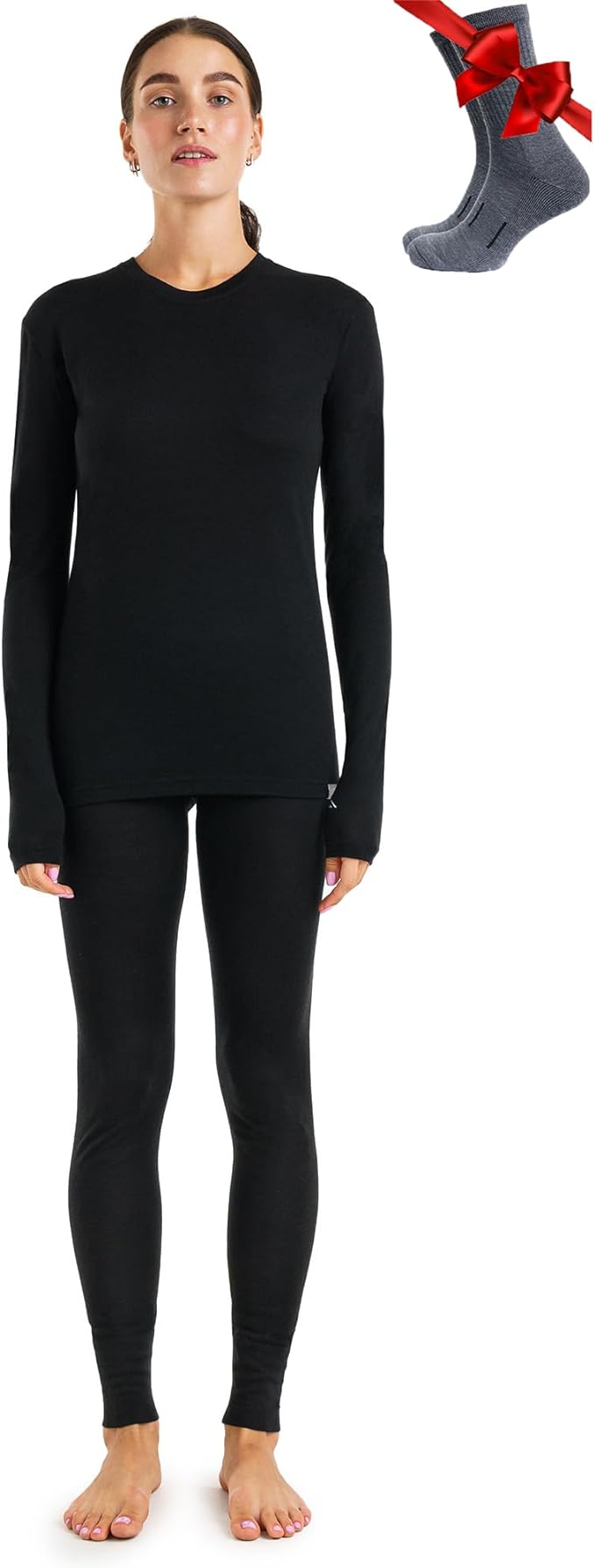 Merino.tech Merino Wool Base Layer Women Set - Heavyweight, Lite, Midweight Merino Thermal Underwear For Women Top, Bottom