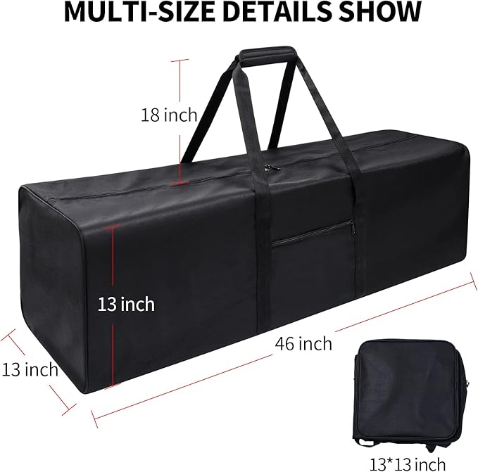 46 Inch Travel Duffle Bag Extra Large Sport Equipment Duffel Bags with 2-way Lockable Zippers