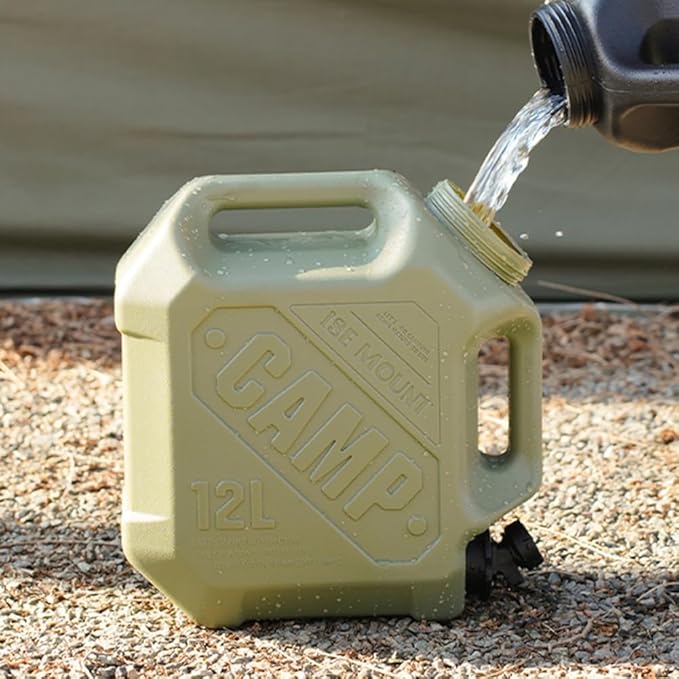 3.2 Gallon Water Jug with Spigot, Portable Water Tank BPA Free, Leak-Proof Water Containers for Camping Water Storage Containers for Emergency Outdoor Hiking Picnic, Green/Black/Yellow