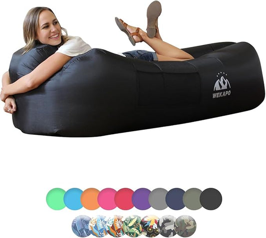 WEKAPO Inflatable Sun Lounger, Air Sofa, Hammock, Portable, Waterproof and Leak-Proof, Ideal for Backyard, Beach, Travel, Camping, Picnics and Music Festivals