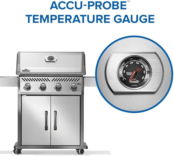 Napoleon Rogue 525 Propane Gas Grill, Stainless Steel, Durable 4-Burner Outdoor BBQ