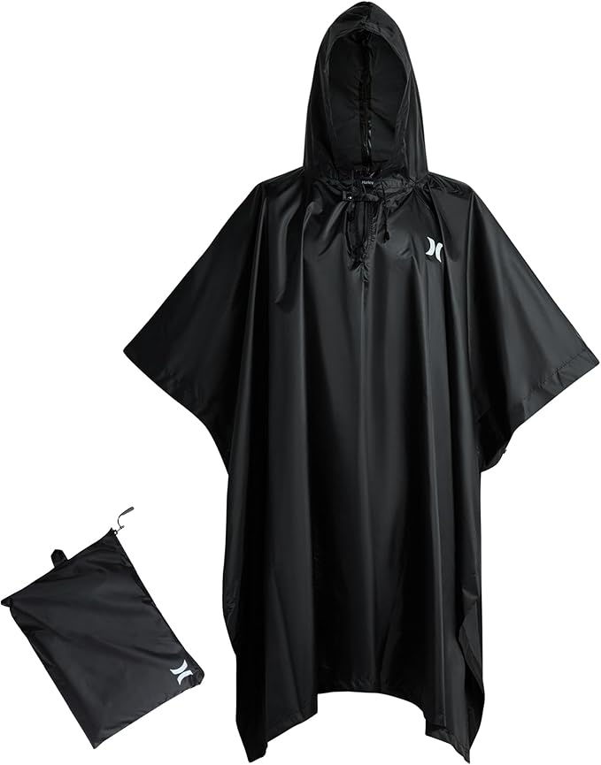 Hurley Ponchos Adult - Waterproof Rain Ponchos for Adults, Lightweight Packable Rain Poncho for Hiking, Camping & Emergency