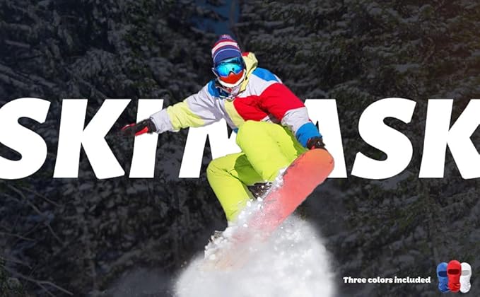 Pack of 3 Ski Mask Bandana Face Hat for Outdoor Airsoft Motorcycle Hood Helmet Balaclavas Headwear