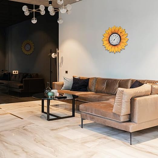 Outdoor Thermometers for Patio-Outdoor Thermometer - Patio Thermometer Wall Thermometer Sunflower Enclosure for Patio, Wall or Decorative, No Battery Required Hanging Thermometer