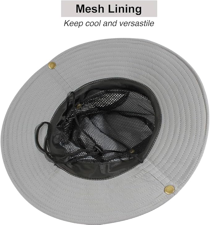 CAMOLAND Sun Hat with Removable Mesh Head Net Safari Hat Outdoor UV Protection