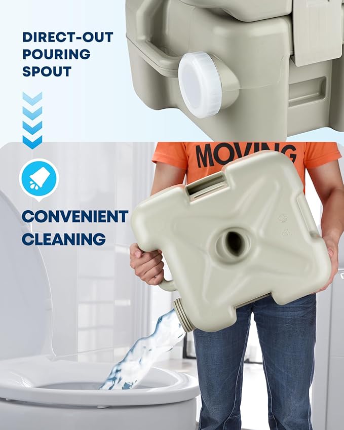 Kohree Portable Toilet for Camping 5.3 Gal: 20L Cassette Toilet Porta Potty for Adults with Diagonal Elongated Bowl Seat - Leakproof Bellows Flush Pump, Large Capacity Camping Toilet for RV Trailer