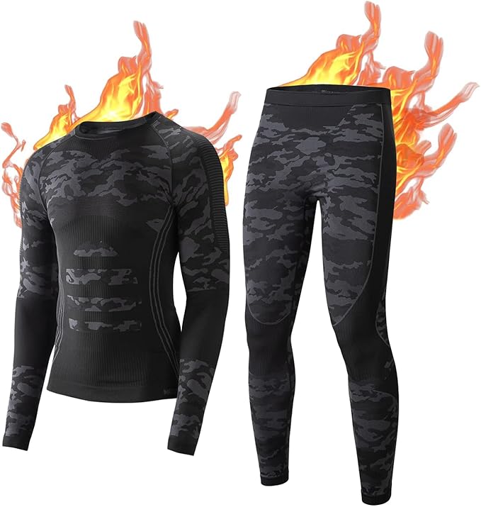 NOOYME Thermal Underwear Long Johns for Men - Long Underwear Base Layer for Cold Weather