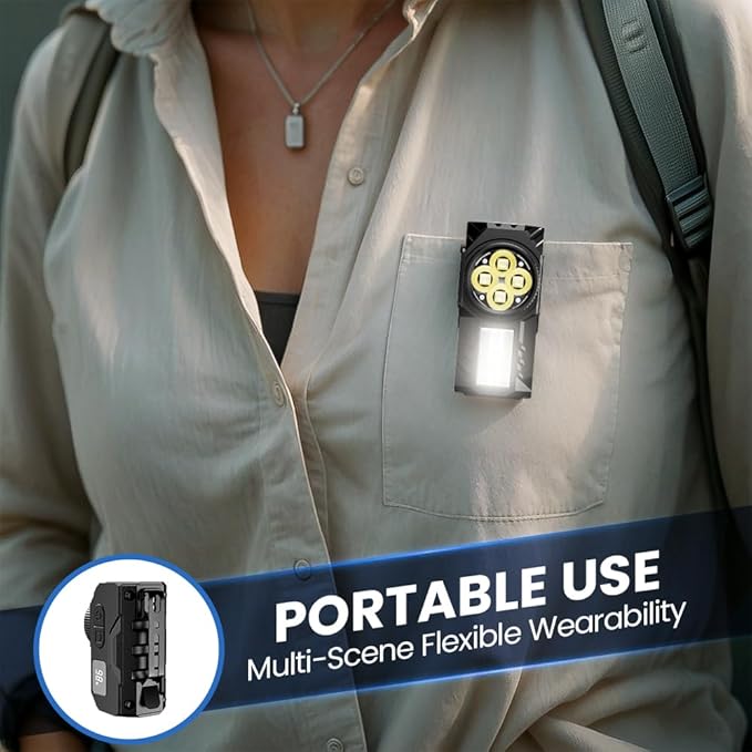 LED Headlamp Rechargeable with Motion Sensor - Super Bright Head Lamp with 6 Modes for Camping & Hiking Gear Essentials, IPX4 Waterproof Headlight Flashlight with Red Light, USB Cable Included(Orange)