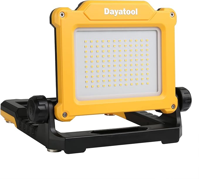 4000Lumens Cordless Magnetic LED Work Flood Light, Compatible for Dewalt Makita 20V Milwaukee 18V m18 Rechargeable Lithium Tool Battery, Portable LED Work Light for Under Hood, Yellow