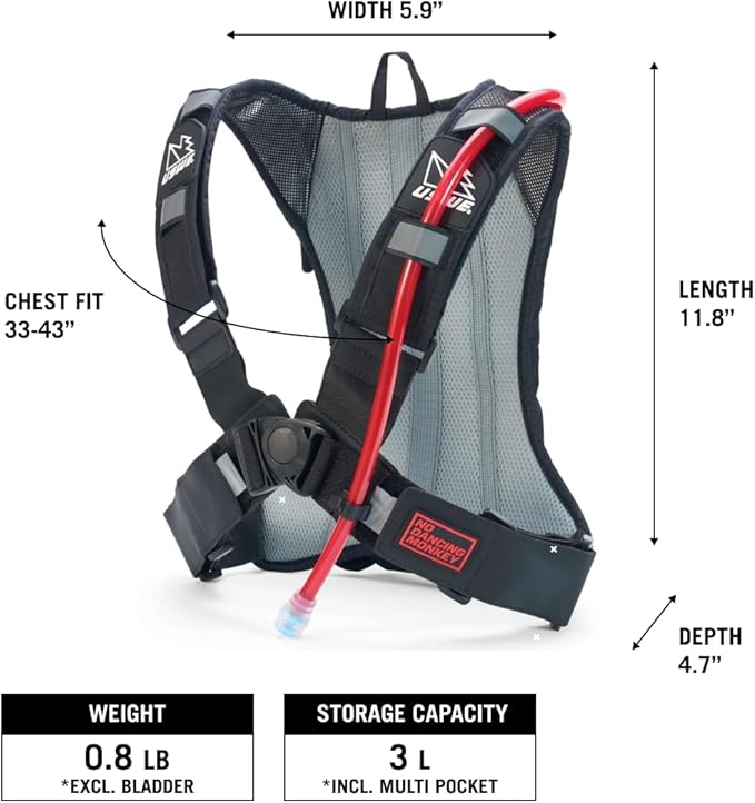 USWE Outlander Hydration Pack with Water Bladder, Hydration Backpack - Backpack for Cycling, MTB, Trail Running & More