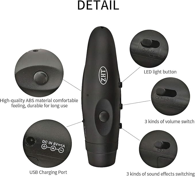 ZHT Electronic Whistles for Referees with USB Charging, 3 Tone High Volume Emergency Whistle for Referee Coaches Teacher, Outdoor Camping Hiking Boating Safety Whistles with Lanyard