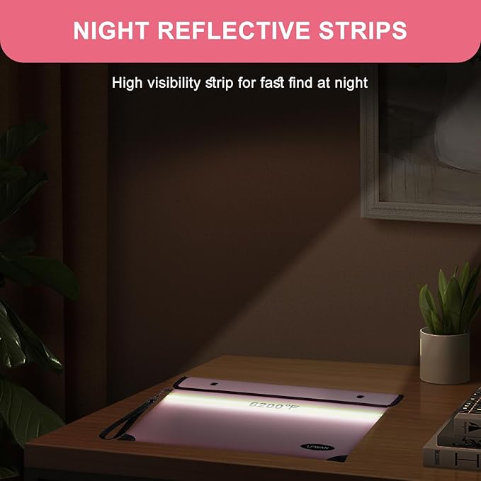 6200°F Upgraded Fireproof Document Bag with Waterproof Zipper,9 Layers of Heat Insulated Materials,Fireproof Money Bag for Cash,Valuables and Important Documents（Not Suitable for A4 Files）