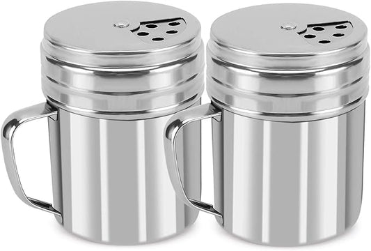 Accmor 9oz Salt and Pepper Shakers with Adjustable Pour Holes, Stainless Steel Dredge Shaker, Seasoning Spice Shakers for Salt Pepper Cinnamon Sugar Flour