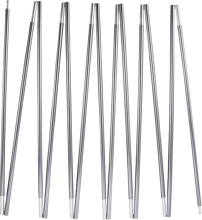 Preassembled Tent Poles Replacement, Gray 7001 T6 Heated Aluminum Tent Poles 1 Pole Pack
