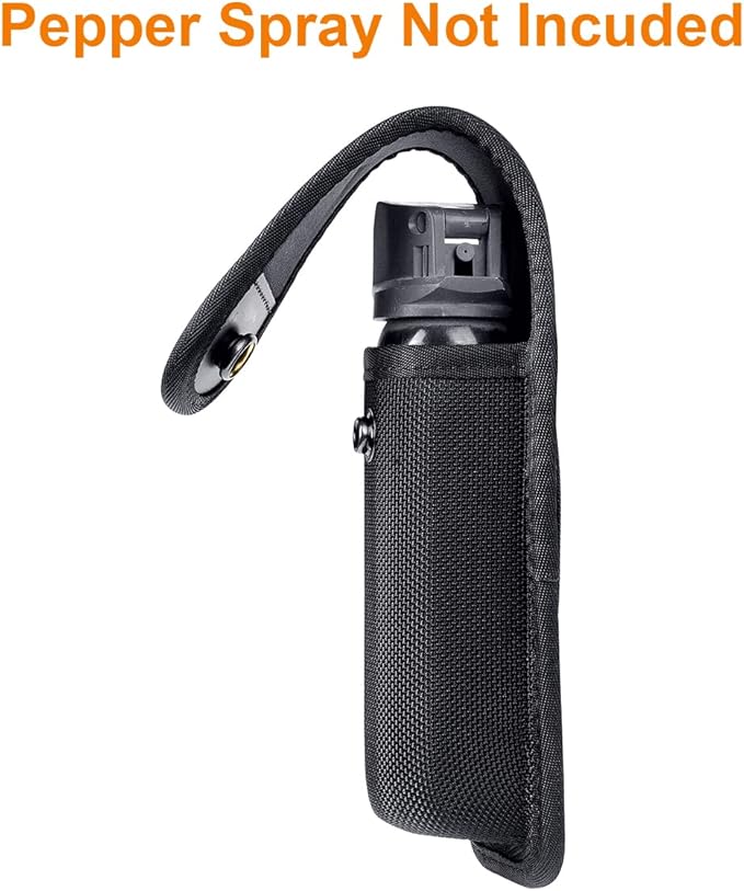 TAFTACFR Molded OC/Mace Spray Pouch, Top Flap Pepper Spray Holster OC/Mace Pepper Spray Black Pouch Hidden Snap(Small for MK3 and Large for MK4)