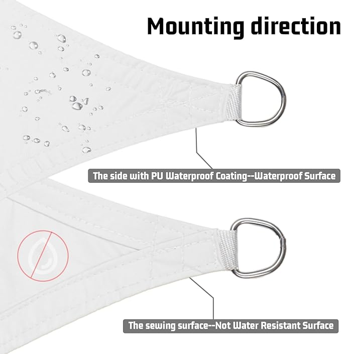 LOVE STORY Waterproof 7'x13' Rectangle White Sun Shade Sail Cannoy UV Resistant for Outdoor Patio Garden Backyard