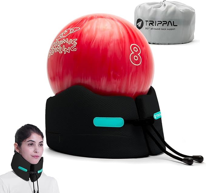 Travel Pillow, Super Neck Chin Head Support, Memory Foam, Neck Pillows for Travel Sleeping Airplane Car Office with Compact Carry Bag Black Small