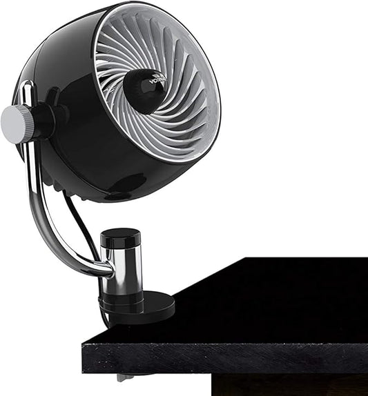 Vornado Pivot3 Clip Personal Air Circulator Fan with Multi-Surface Clip, Quiet Portable Fan for Office or Bedroom, 3 Speeds, Black