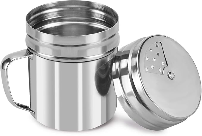 Accmor 9oz Salt and Pepper Shakers with Adjustable Pour Holes, Stainless Steel Dredge Shaker, Seasoning Spice Shakers for Salt Pepper Cinnamon Sugar Flour