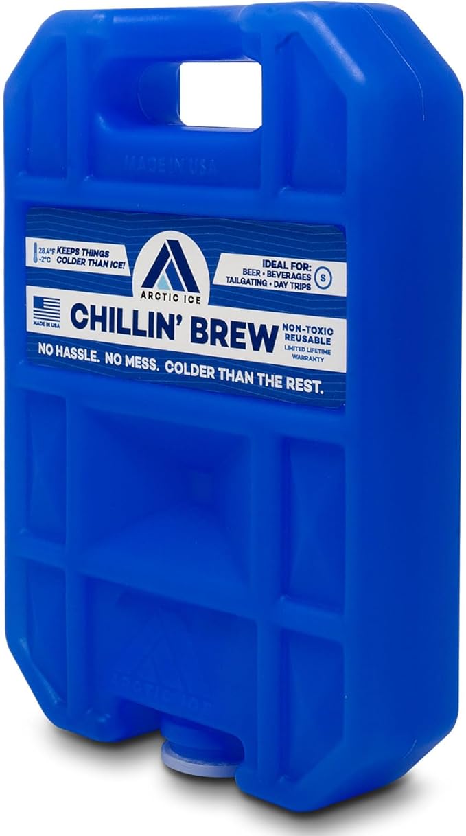 Arctic Ice Chillin' Brew Series Long Lasting Reusable Ice Pack - Freezes at 28° Fahrenheit - Designed to Keep Beverages Colder Than Ice