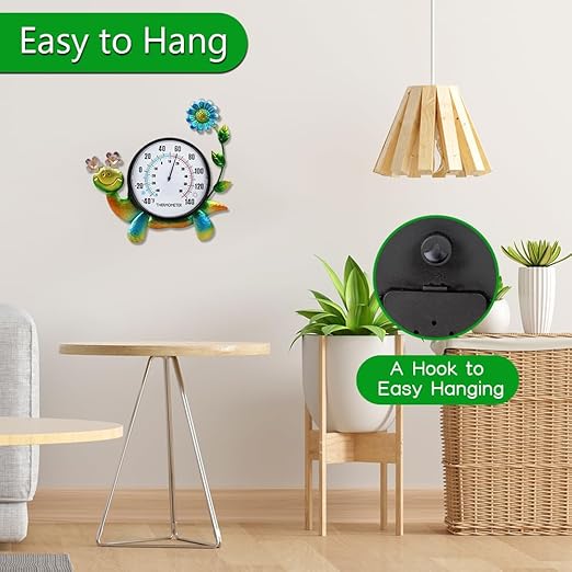 Indoor Outdoor Thermometer, Snail Wall-Mounted Thermometer Waterproof for Patio Garden Yard & Living Room, No Battery Needed