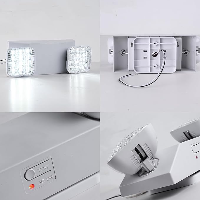 LED Emergency Lights for Business Home Power Failure,4Hours 300lm Automatic Battery Backup,Rechargeable Emergency Exit Lighting Fixtures,Hardwired, UL 924 AC85-277V