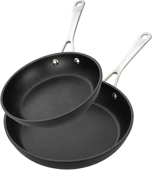 UCC LIFE Non Stick pots and pans set, 9.5" and 12" Kitchen Cookware Pot 2 Piece Set, Stainless Steel Handle, Bottom can Withstand High Temperatures (PFOA PFAS PTFE Free)