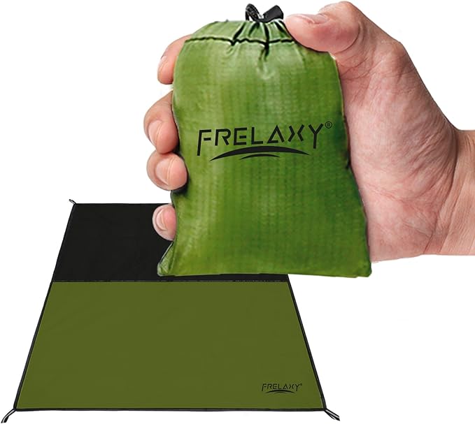 Frelaxy Pocket Picnic Blanket, Waterproof Sandproof Beach Mat, Compact Camping Tarp for Festivals, Hiking, Travel, Outdoor Recreation