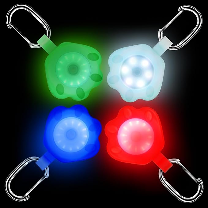 2-Pack Dog Light with USB Rechargeable, Color Changing Collar Light,IP67 Waterproof LED Safety Lights