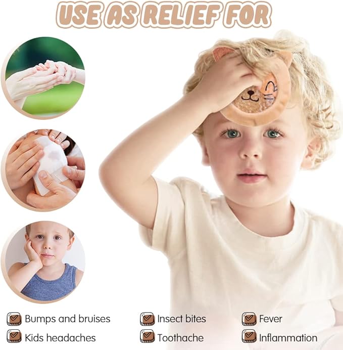 Hilph Kids Ice Packs for Boo Boos, Hot Cold Packs with Cover for Kids Children Injuries, Toddler Animal Round Ice Packs for Bumps, Swelling, Wisdom Teeth (3 Packs)