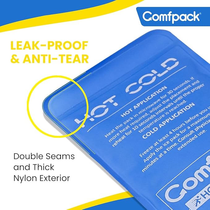 Soft Ice Packs for Sports Injuries, Long Lasting Multipurpose Gel Ice Pack with Dual Temperatures for Muscle Pain Relief & Strains, Handheld Design Cold Pack for Head, Shoulder, Knee, Ankle