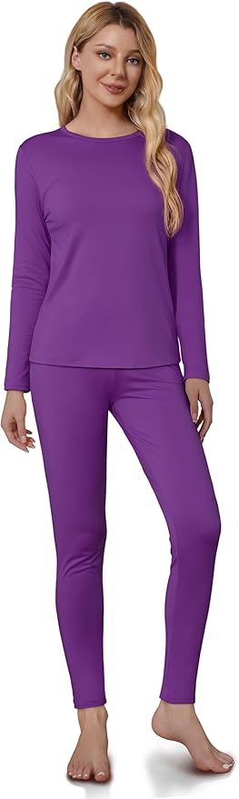VZV Thermal Underwear for Women, Long Johns for Women Thermal Sets Fleece Lined Base Layer Top and Bottom Set