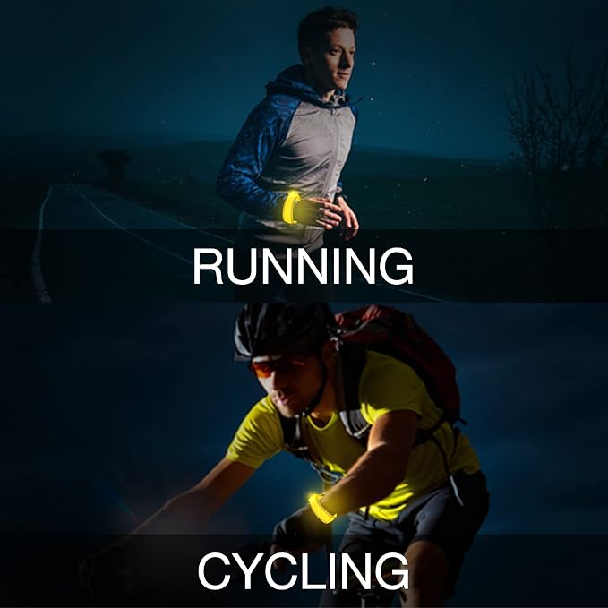 8 PCS LED Glow Bracelets, Light Up Wristbands - Halloween Glow in The Dark Party Bracelets Favors Supplies for Christmas, Concerts, Festivals, Game Prizes, Sports, Rave Accessories（Yellow）