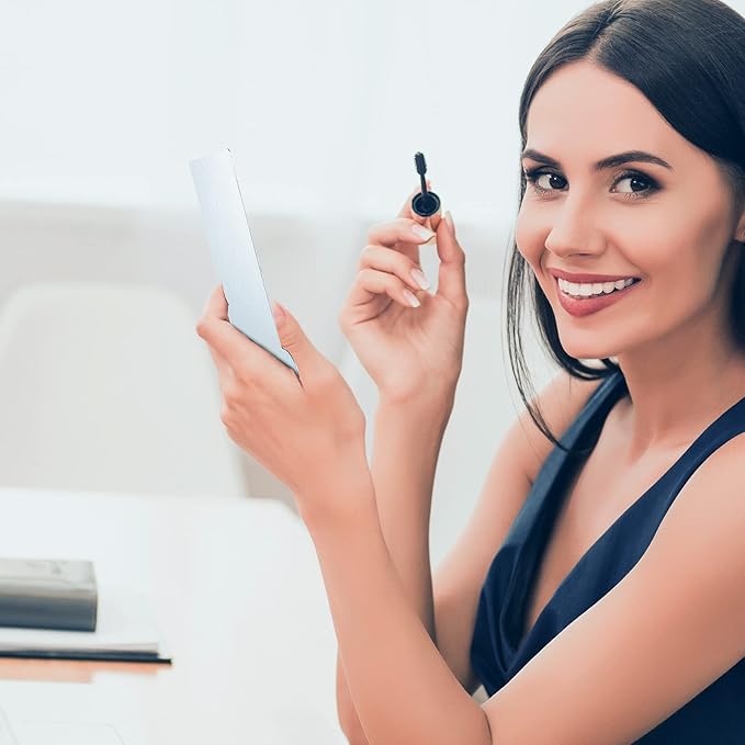 Jetec 10 Pieces Pocket Compact Mirrors Mini Mirror for Purse Wallet Small Handheld Stainless Steel Unbreakable with PU Leather Case for Men Women Travel Camp Signal Makeup(Gold)