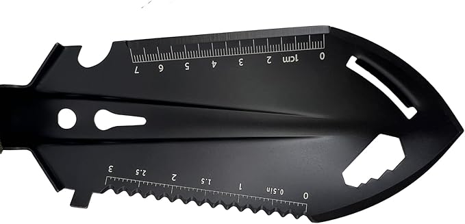 Small Camping Shovel, 9 in 1 Mini Hand Shovel, Portable Backpacking Trowel, Ultralight Compact Multitool for Camping, Gardening, Outdoor Survival, Black