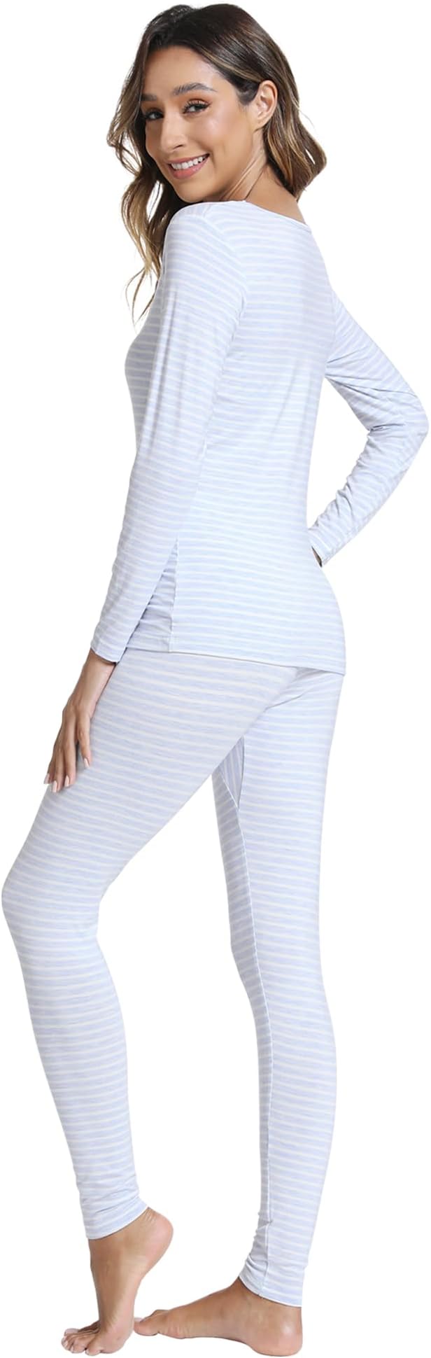 WiWi Soft Viscose from Bamboo Underwear for Women Thermal Long Johns Sets Super Warm Base Layer Top Pants Pajamas Set S-3X