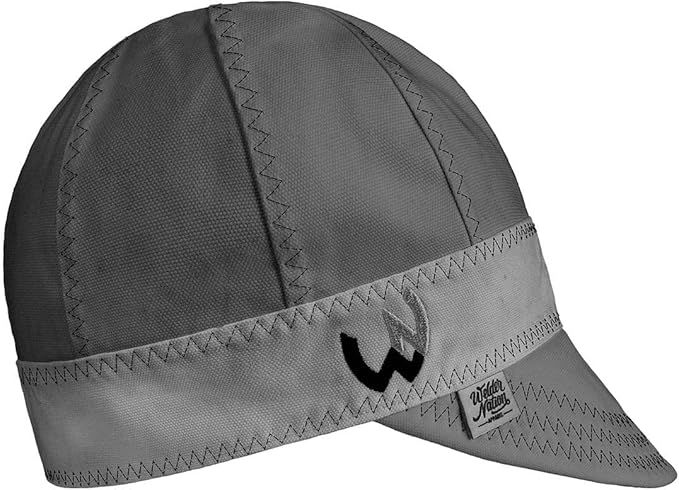 Welder Nation 8 Panel 10 oz Welding Premium Cap 100% Cotton Interior & Duck Canvas Exterior - Protective Durable Heavy-Duty