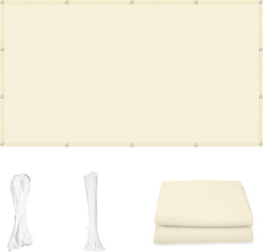 Cool Area Sun Shade Cloth with Grommets 7×13 FT Shade Panel Shade Tarp Screen Fabic for Outdoor Patio Pergola Cover Deck Garden, Butter Cream (Customized)