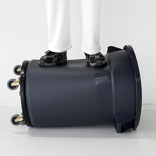 32 Gallon Outdoor Trash Can with Lid and Wheels, Removable Wheels and Sturdy Handle Outdoor Trash Can for Outdoors, Hospitals, Garages, Backyards and Yards (Grey)